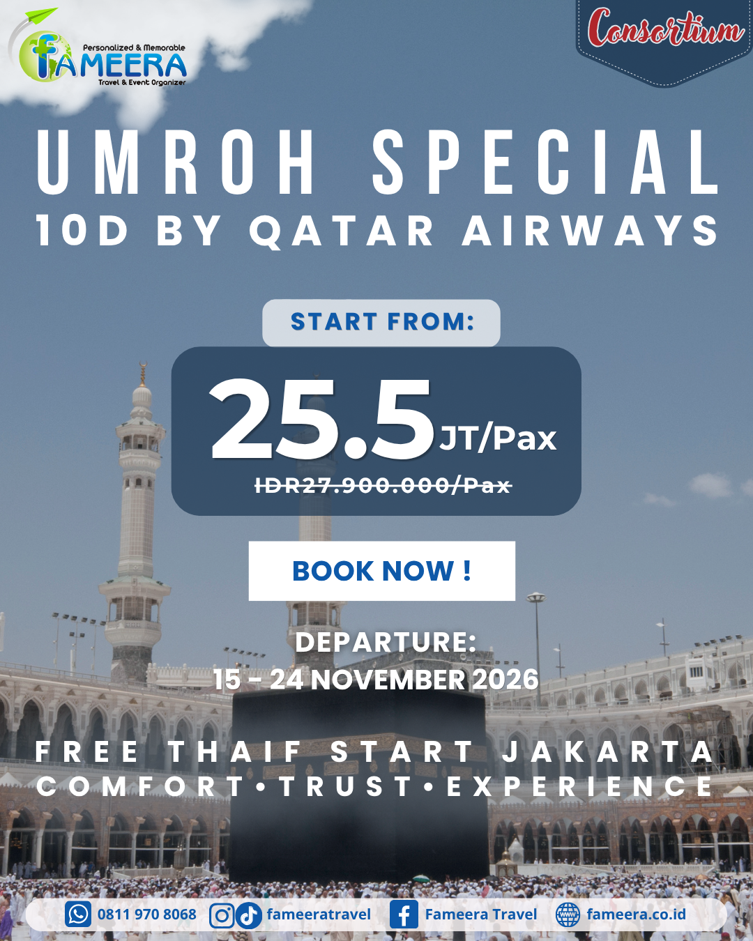 10D UMROH FREE THAIF (KONSORSIUM)<br>15 – 24 NOV 2026