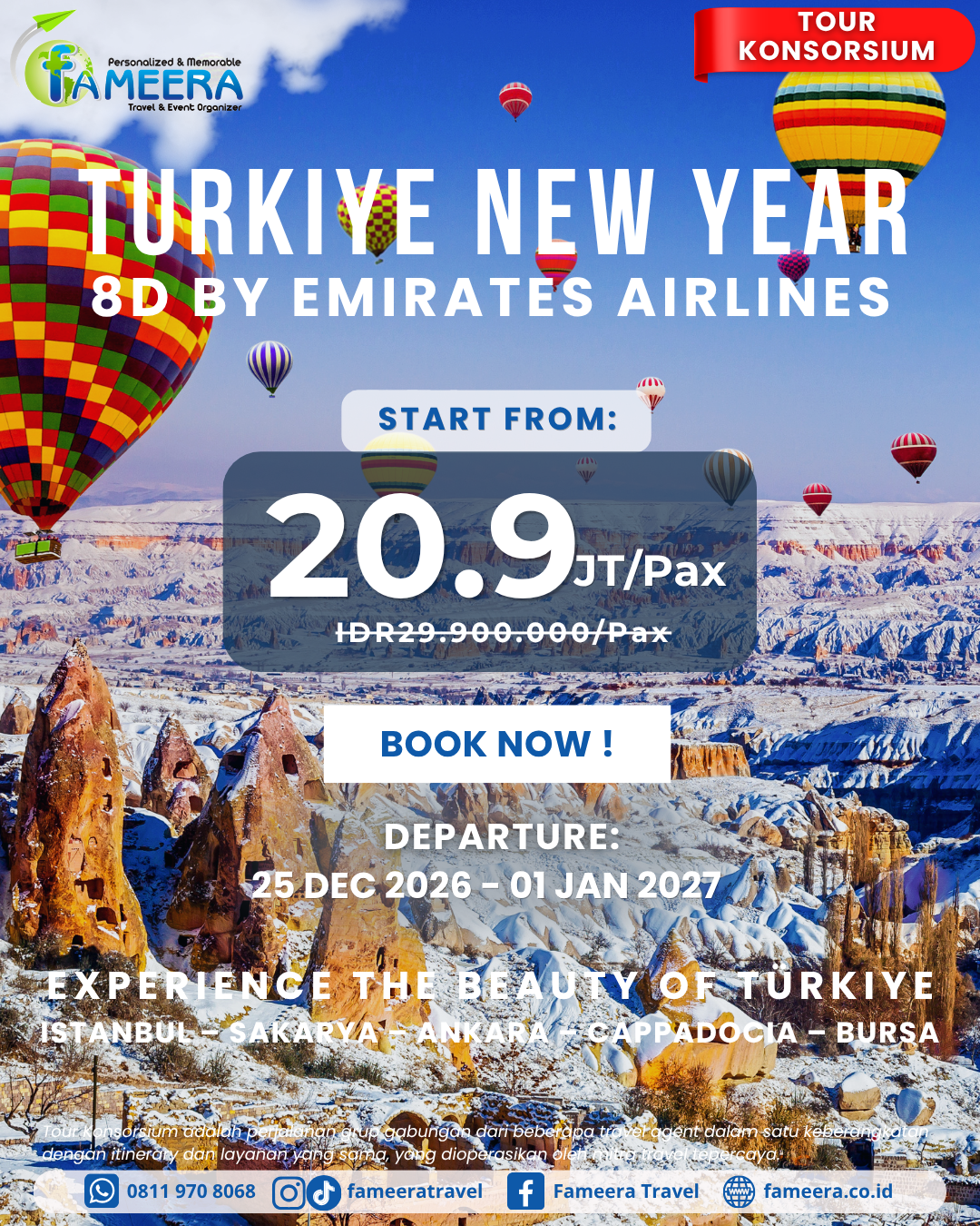 8D TURKIYE NEW YEAR  (KONSORSIUM)<br>25 DEC 2026 – 01 JAN 2027