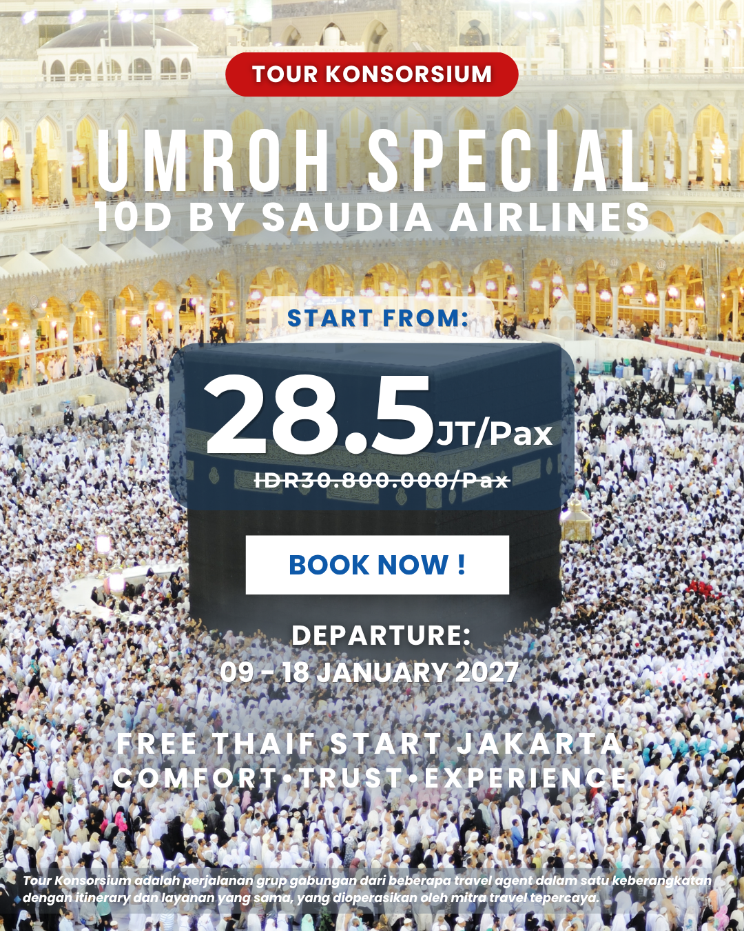 10D UMROH FREE THAIF<BR>AWAL TAHUN<BR>09 – 18 JAN 2027